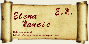 Elena Mančić vizit kartica